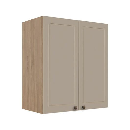 Módulo Armário Aéreo 68x60x34cm 2 Portas 100% MDF Cozinha Modulada Provence Robel Hanover/Fendi Matte