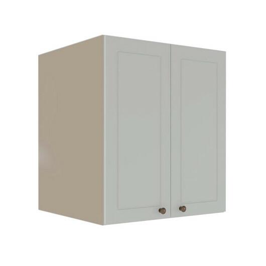 Módulo Armário Aéreo 68x60x56cm 2 Portas 100% MDF Cozinha Provence Robel Fendi/Branco Matte