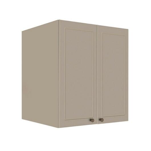 Módulo Armário Aéreo 68x60x56cm 2 Portas 100% MDF Cozinha Provence Robel Fendi/Fendi Matte