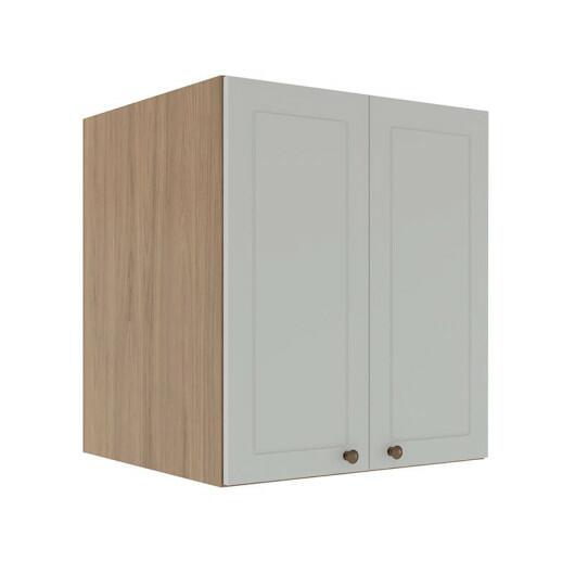 Módulo Armário Aéreo 68x60x56cm 2 Portas 100% MDF Cozinha Provence Robel Hanover/Branco Matte