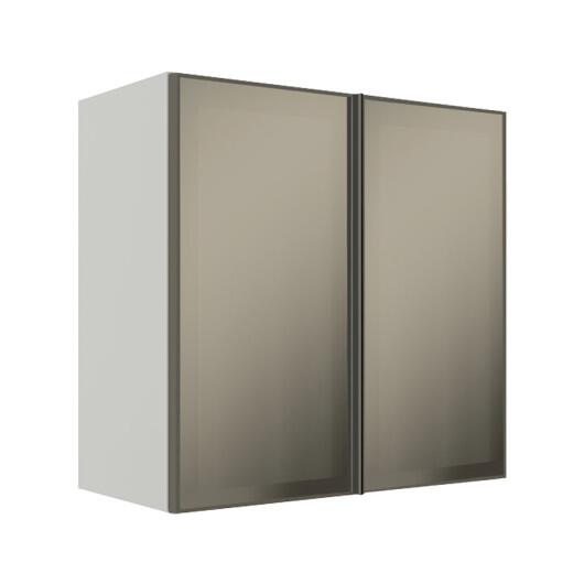 Módulo Armário Aéreo 68x70x34cm 2 Portas Vidro Reflecta Cozinha Modulada Robel Branco