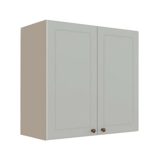 Módulo Armário Aéreo 68x70x34cm 2 Portas 100% MDF Cozinha Modulada Provence Robel Fendi/Branco Matte