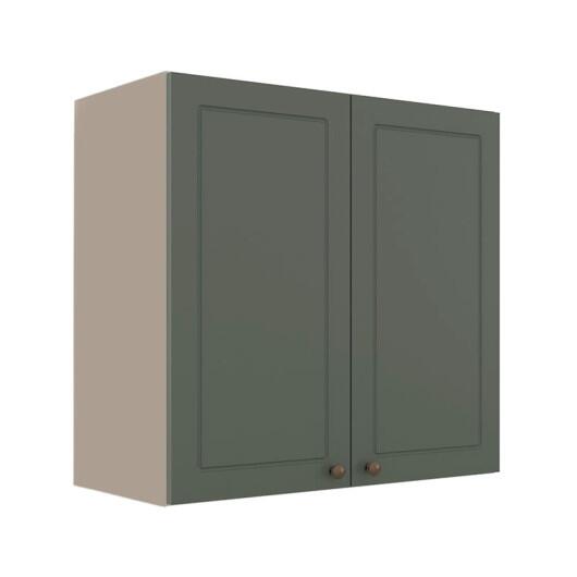 Módulo Armário Aéreo 68x70x34cm 2 Portas 100% MDF Cozinha Modulada Provence Robel Fendi/Salvia Matte