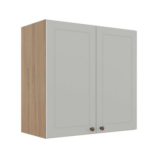 Módulo Armário Aéreo 68x70x34cm 2 Portas 100% MDF Cozinha Modulada Provence Robel Hanover/Branco Matte
