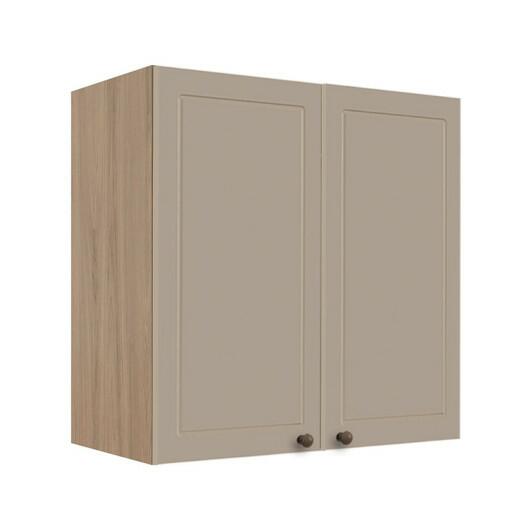 Módulo Armário Aéreo 68x70x34cm 2 Portas 100% MDF Cozinha Modulada Provence Robel Hanover/Fendi Matte