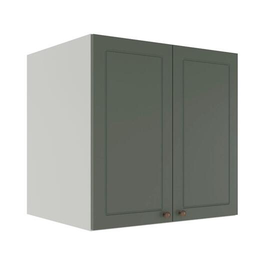 Módulo Armário Aéreo 68x70x56cm 2 Portas 100% MDF Cozinha Provence Robel Branco/Sálvia Matte