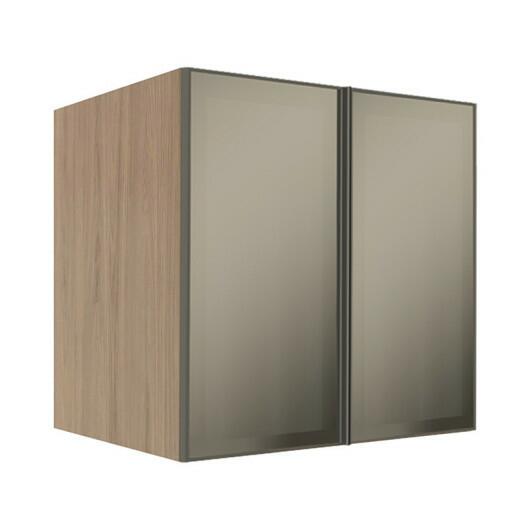 Módulo Armário Aéreo 68x70x56cm 2 Portas Vidro Reflecta Cozinha Modulada Robel Hanover