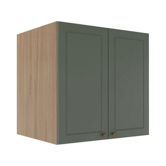 Módulo Armário Aéreo 68x70x56cm 2 Portas 100% MDF Cozinha Provence Robel Hanover/Sálvia Matte
