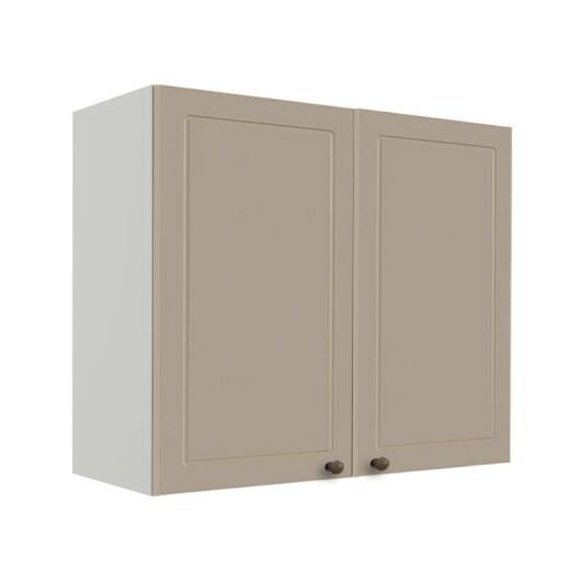 Módulo Armário Aéreo 68x80x34cm 2 Portas 100% MDF Cozinha Modulada Provence Robel Branco/Fendi Matte