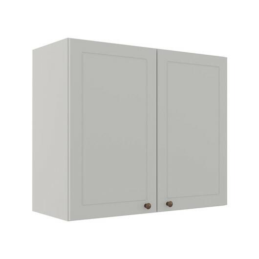 Módulo Armário Aéreo 68x80x34cm 2 Portas 100% MDF Cozinha Modulada Provence Robel Branco/Branco Matte