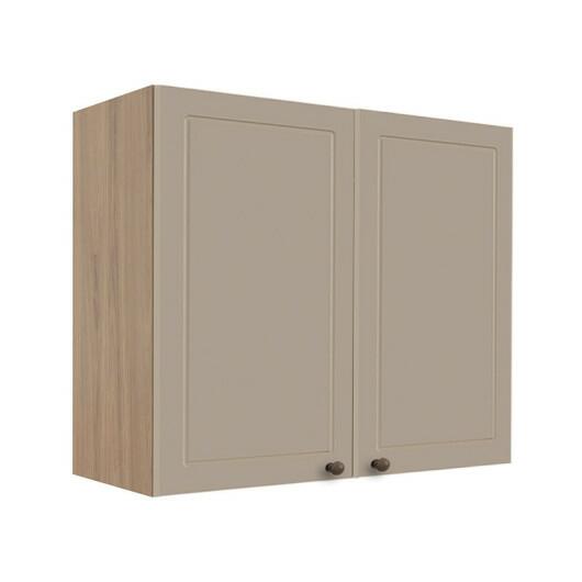 Módulo Armário Aéreo 68x80x34cm 2 Portas 100% MDF Cozinha Modulada Provence Robel Hanover/Fendi Matte