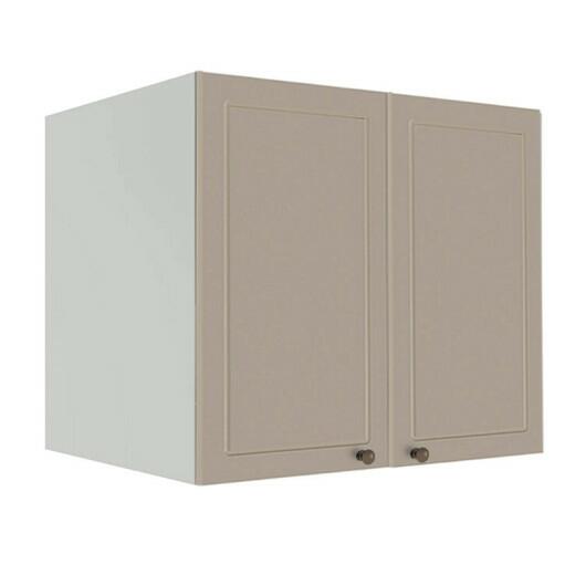 Módulo Armário Aéreo 68x80x56cm 2 Portas 100% MDF Cozinha Provence Robel Branco/Fendi Matte