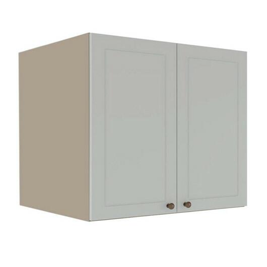 Módulo Armário Aéreo 68x80x56cm 2 Portas 100% MDF Cozinha Provence Robel Fendi/Branco Matte