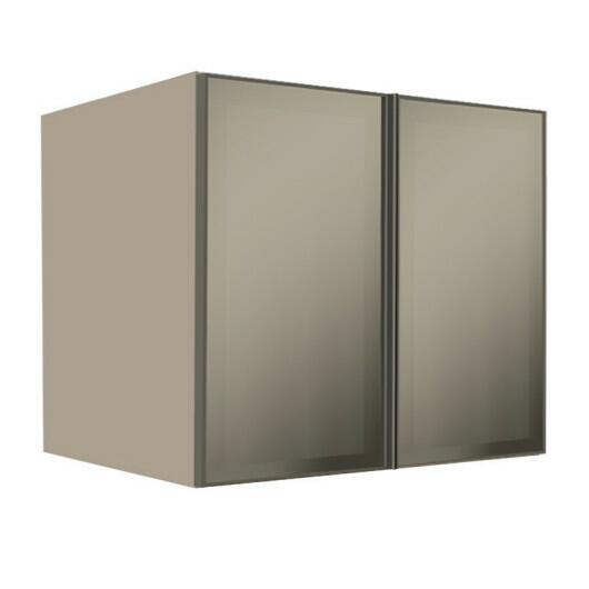 Módulo Armário Aéreo 68x80x56cm 2 Portas Vidro Reflecta Cozinha Modulada Robel Fendi