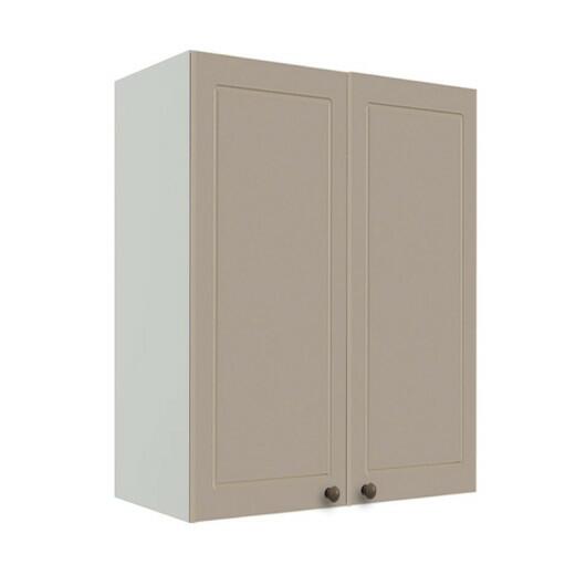 Módulo Armário Aéreo 88x70x34cm 2 Portas 100% MDF Cozinha Provence Robel Branco/Fendi Matte