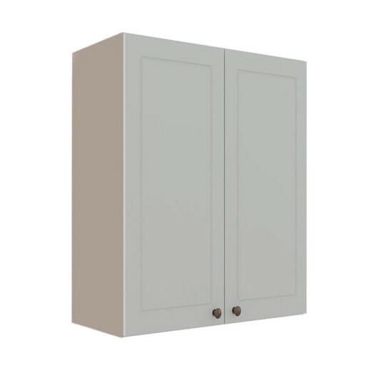 Módulo Armário Aéreo 88x70x34cm 2 Portas 100% MDF Cozinha Provence Robel Fendi/Branco Matte