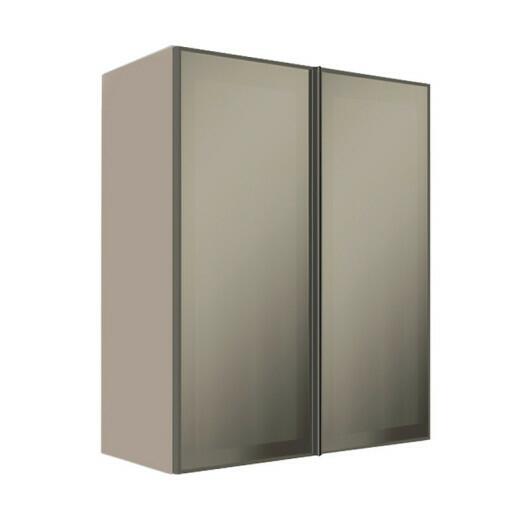 Módulo Armário Aéreo 88x70X34cm 2 Portas Vidro Reflecta Cozinha Modulada Robel Fendi