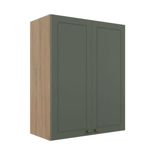 Módulo Armário Aéreo 88x70x34cm 2 Portas 100% MDF Cozinha Provence Robel Hanover/Salvia Matte