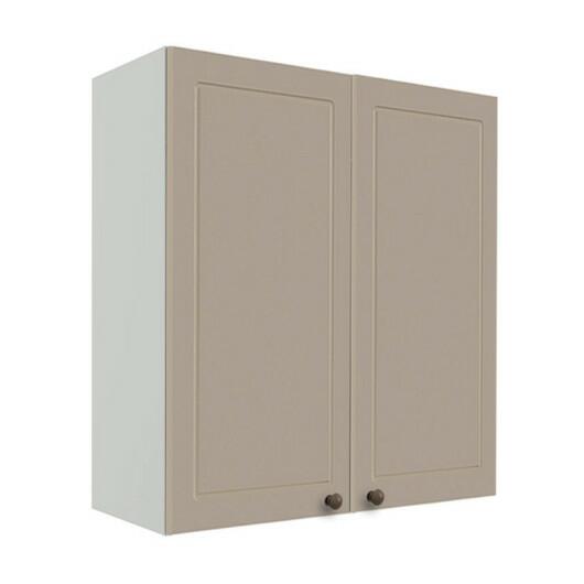 Módulo Armário Aéreo 88x80x34cm 2 Portas 100% MDF Cozinha Provence Robel Branco/Fendi Matte