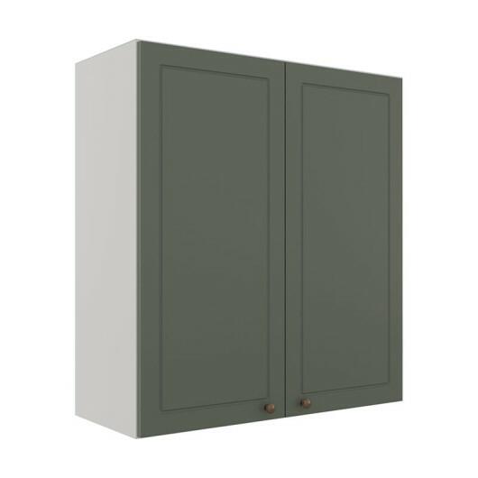 Módulo Armário Aéreo 88x80x34cm 2 Portas 100% MDF Cozinha Provence Robel Branco/Salvia Matte