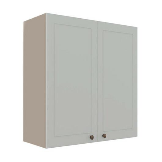 Módulo Armário Aéreo 88x80x34cm 2 Portas 100% MDF Cozinha Provence Robel Fendi/Branco Matte
