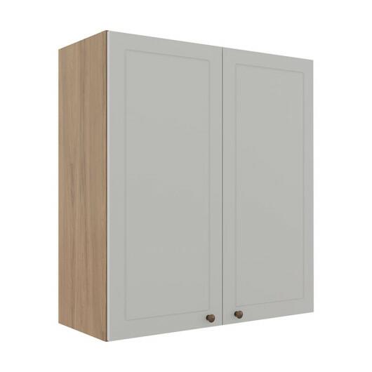 Módulo Armário Aéreo 88x80x34cm 2 Portas 100% MDF Cozinha Provence Robel Hanover/Branco Matte