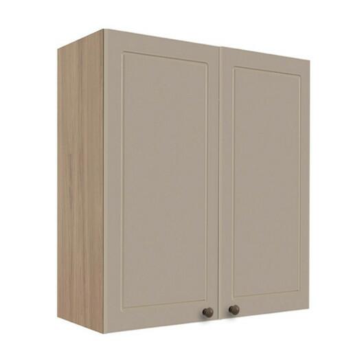Módulo Armário Aéreo 88x80x34cm 2 Portas 100% MDF Cozinha Provence Robel Hanover/Fendi Matte