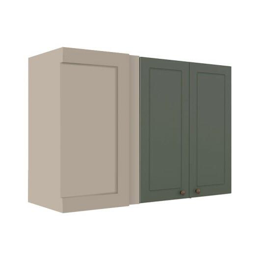 Módulo Armário Aéreo Canto Reto 68x100x34cm 100% MDF Cozinha Provence Robel Fendi/Salvia Matte