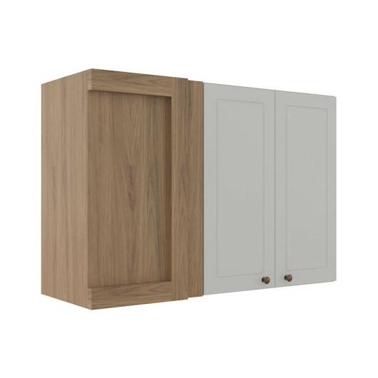 Módulo Armário Aéreo Canto Reto 68x100x34cm 100% MDF Cozinha Provence Robel Hanover/Branco Matte
