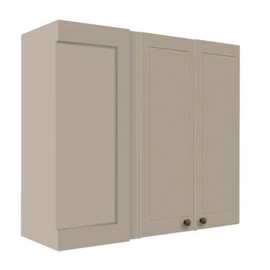 Módulo Armário Aéreo Canto Reto 88x100x34cm 100% MDF Cozinha Provence Robel Fendi/Fendi Matte