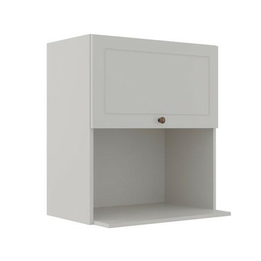 Módulo Armário Aéreo Nicho Micro-Ondas 68x60x43cm 100% MDF Cozinha Provence Robel Branco/Branco Matte