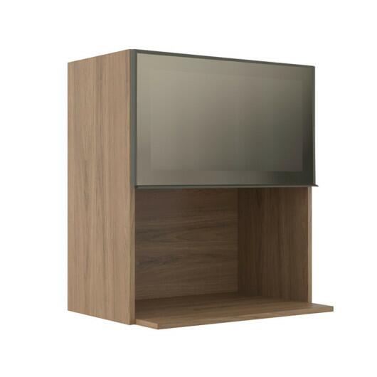 Armário Aéreo Nicho Micro-Ondas 68x60x43 Vidro Reflecta Cozinha Modulada Robel Hanover