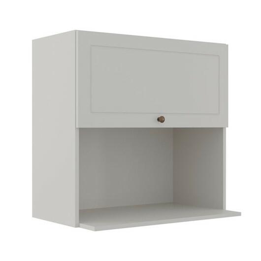 Módulo Armário Aéreo Nicho Micro-Ondas 68x70x43cm 100% MDF Cozinha Provence Robel Branco/Branco Matte