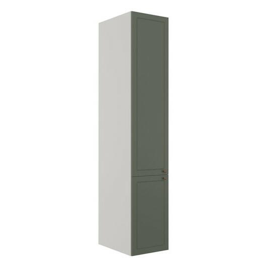 Módulo Paneleiro 208x40x56cm 2 Portas 100% MDF Cozinha Provence Robel Branco/Salvia Matte