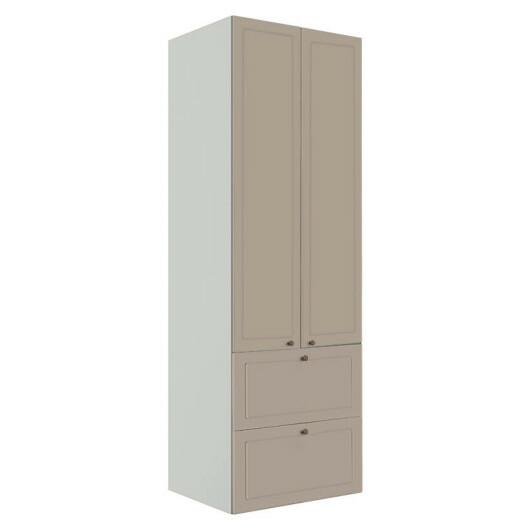 Módulo Paneleiro 172x70x56cm 2 Portas 2 Gavetas 100% MDF Cozinha Provence Robel Branco/Fendi Matte