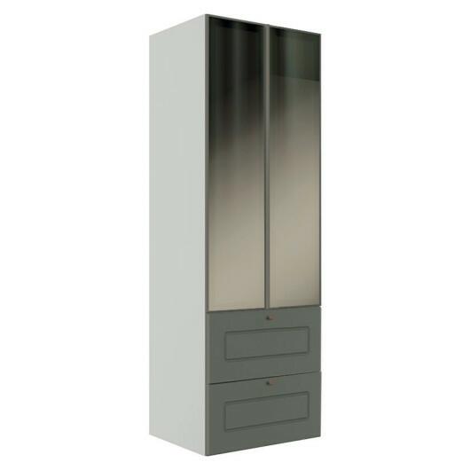 Módulo Paneleiro 172x70x56cm 2G 2P Vidro Reflecta Cozinha Provence Robel Branco/Salvia Matte