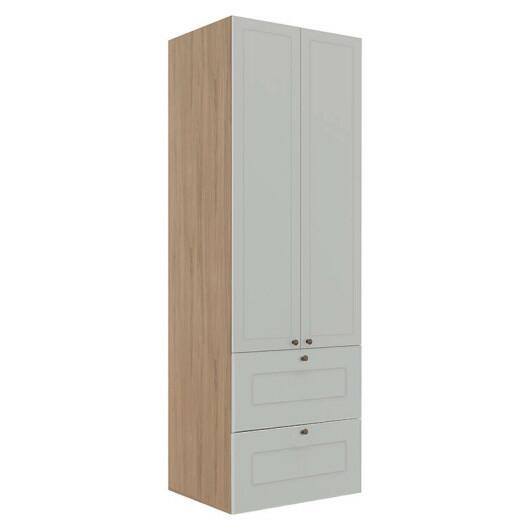 Módulo Paneleiro 172x70x56cm 2 Portas 2 Gavetas 100% MDF Cozinha Provence Robel Hanover/Branco Matte