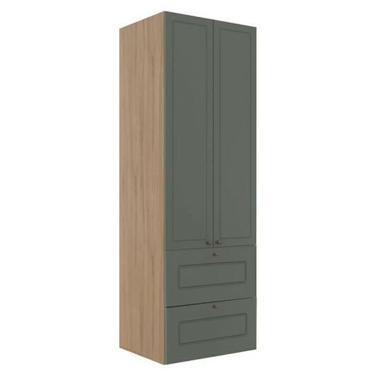 Módulo Paneleiro 172x70x56cm 2 Portas 2 Gavetas 100% MDF Cozinha Provence Robel Hanover/Salvia Matte