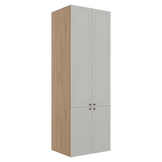 Módulo Paneleiro 208x70x56cm 4 Portas 100% MDF Cozinha Provence Robel Hanover/Branco Matte