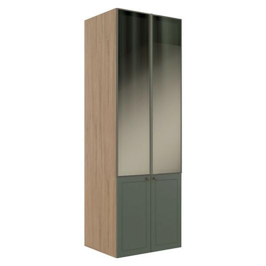 Módulo Paneleiro 208x70x56cm 4P Com Vidro Reflecta Cozinha Provence Robel Hanover/Salvia Matte