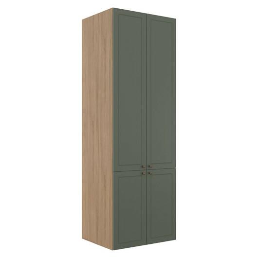 Módulo Paneleiro 208x70x56cm 4 Portas 100% MDF Cozinha Provence Robel Hanover/Salvia Matte