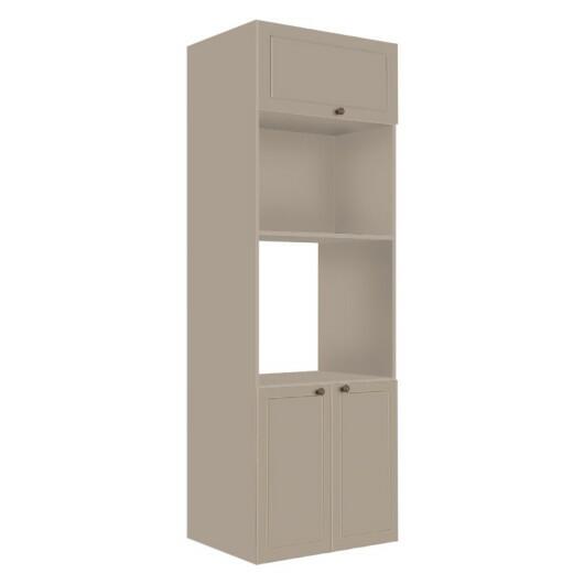Módulo Torre Quente 208x70x56cm Micro-Ondas Forno 100% MDF Cozinha Provence Robel Fendi/Fendi Matte