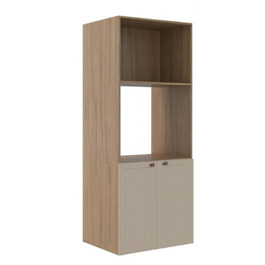 Módulo Torre Quente 172x70x56cm Micro-Ondas Forno 100% MDF Cozinha Provence Robel Hanover/Fendi Matte