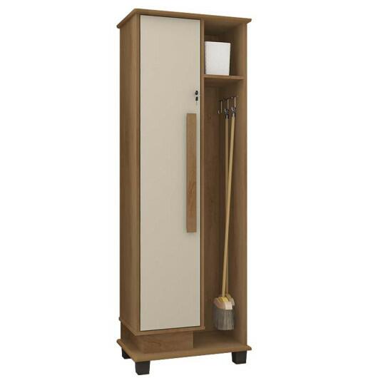 Multiuso Lavanderia com Porta Vassoura 1 Porta Berlim RV Móveis Cinamomo/Off White
