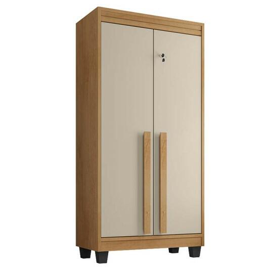 Organizador Multiuso 70cm Lavanderia Quarto Escritório 2 portas Paris RV Móveis Cinamomo/Off White
