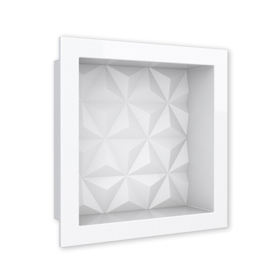 Nicho Parede Para Banheiro 30x30x10 Mármore Sintético Cozimax Branco Textura