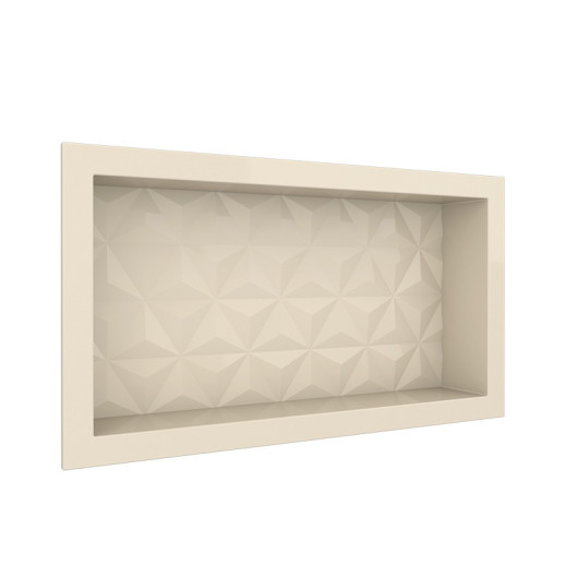 Nicho Parede Para Banheiro 60x30X10 Mármore Sintético Cozimax Bege Textura