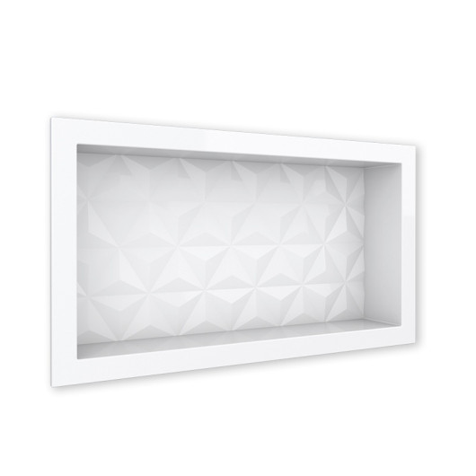 Nicho Parede Para Banheiro 60x30X10 Mármore Sintético CozimaxBranco Textura