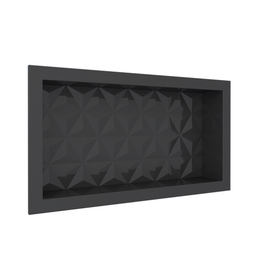 Nicho Parede Para Banheiro 60x30X10 Mármore Sintético CozimaxPreto Textura