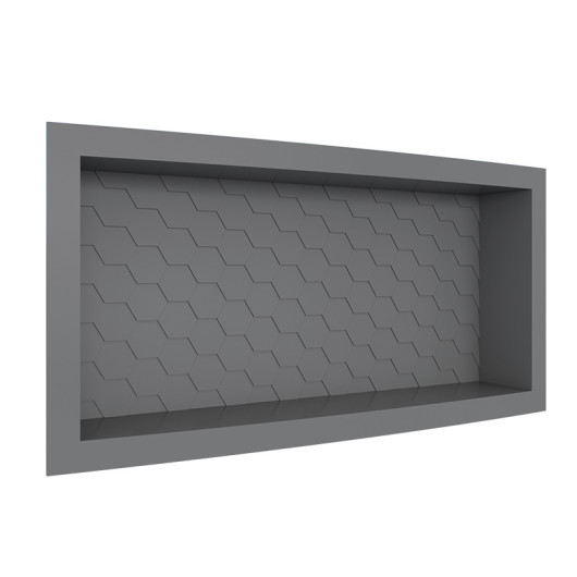 Nicho Parede Para Banheiro 60x27x9cm Termoplástico Cozimax Chumbo
